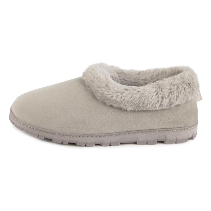 totes toasties® Ladies Microsuede Shoot Slippers Grey Extra Image 4